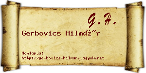 Gerbovics Hilmár névjegykártya